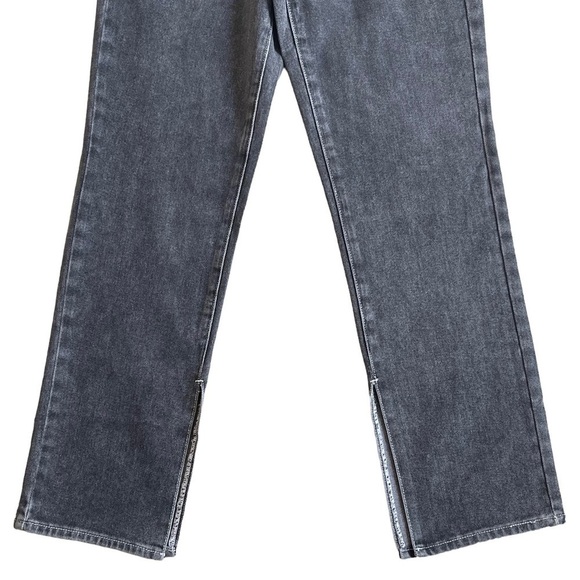 PacSun Women’s Black Low Rise Straight Leg Jeans Size 26 Cotton Slit Hem Retro - Picture 7 of 12